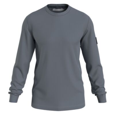 CK Jeans Badge Waffle LS T-Shirt Grey