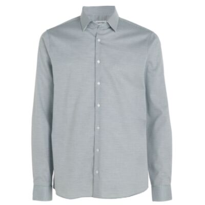 Calvin Klein Stetch Check Slim Shirt Blu
