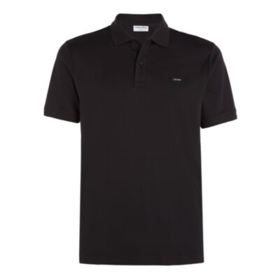 Calvin Klein Slim Cotton Polo In Ck Black
