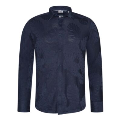 Guide London LS Printed Shirt Navy