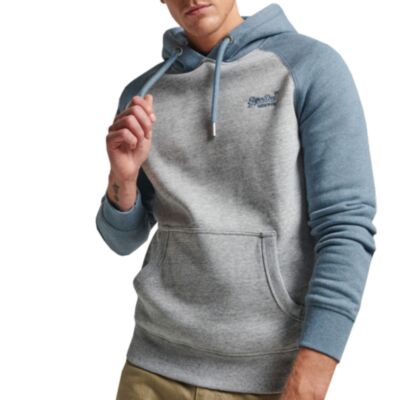 Superdry Vint Logo Baseball Hoodie Grey