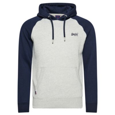 Superdry Vint Logo Baseball Hoodie Navy