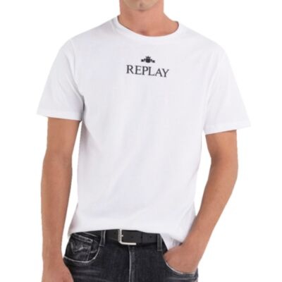 Replay Centre Logo Tee In White