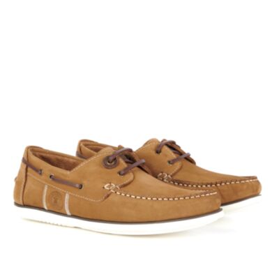 Barbour Wake Leather Shoe In Russet