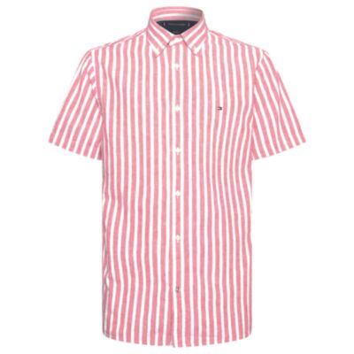 Tommy Hilfiger Linnen Mix SS Shirt Crims