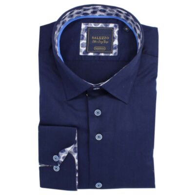 Saluzzo Sergio Tapered Fit Shirt Navy
