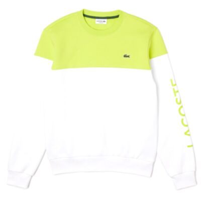 Lacoste Split Sweatshirt In Lima/White