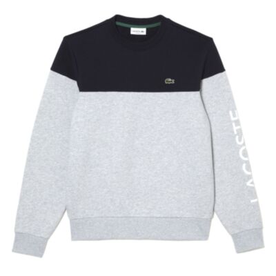 Lacoste Split Sweatshirt In Abysm/Silver