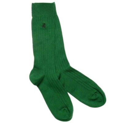 Swole Panda Ribbed Socks In Racing Green