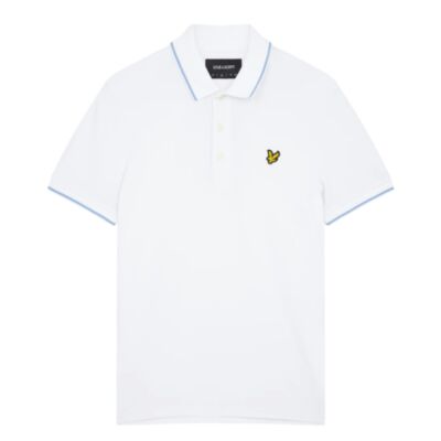 Lyle & Scott Tipped Polo Shirt White Blu