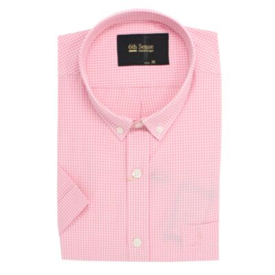 6Th Sense SS BD Check Shirt Pink
