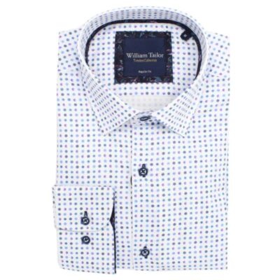 William Tailor Gradient Dots Printed Shirt in White