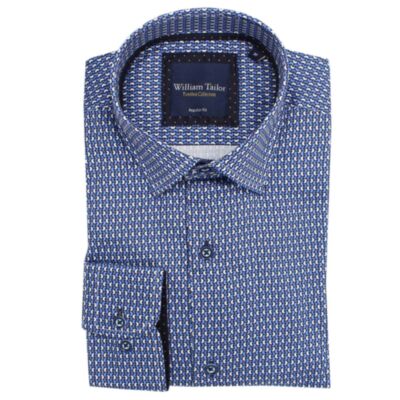 William Tailor Half Moon Printed Shirt Blue