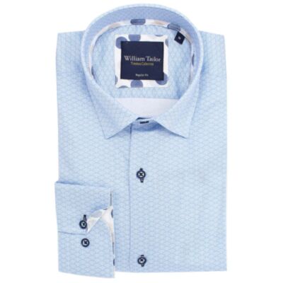 William Tailor Swirl Printed Shirt Blue