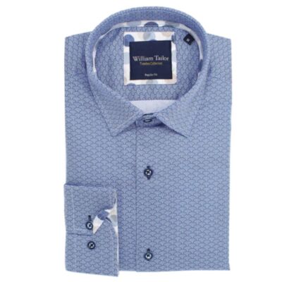 William Tailor Swirl Printed Shirt Navy