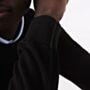 Black Lacoste Crewneck sweater with cuffed sleeves