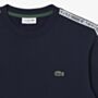 Classic Fitting Navy Blue Lacoste Sweater with branding Stripe Along the Sleeve
