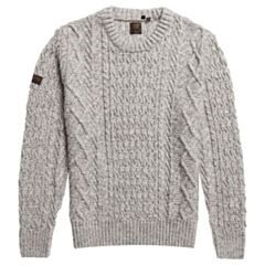 Superdry Jacob Cable Crew In Concrete