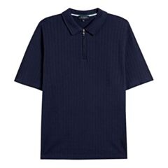 Ted Baker Knitted Polo In Navy