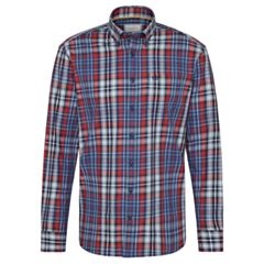 Bugatti Casual Shirt In Checked Navy/Red