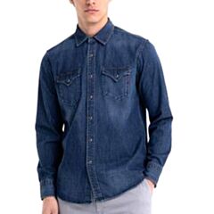 Replay Denim Shirt In Dark Wash