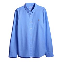 Farah Brewer LS Shirt In Mid Blue