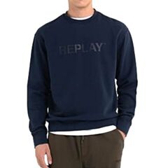 Replay Organic Cotton Logo Sweater In Na