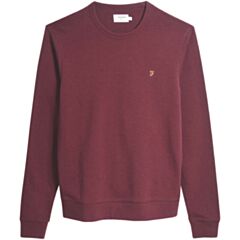 Farah Tim Crew Sweater In Farah Red Marl
