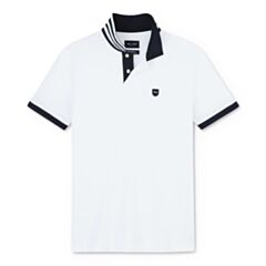 Eden Park Contrast Collar Polo In White
