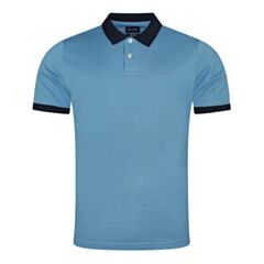 Eden Park Contrast Collar Polo In Blue