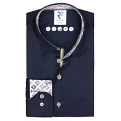 R2 Amsterdam Fine Twill Shirt In Navy