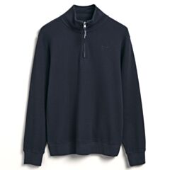 Gant Waffle Texture Half Zip Evening Blue