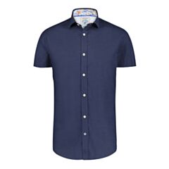 Fish Named Fred Linen SS Shirt Navy Blue