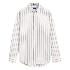 Gant Reg Oxford Stripe Shirt Eggshell