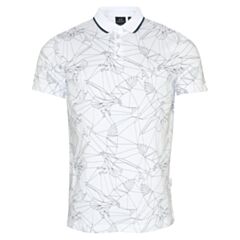 Armani Exchange Geo Print Polo Shirt Whi