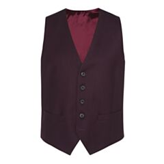Magee Glyde Wool Waistcoat In Burgundy