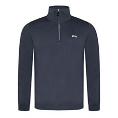 Boss Zallo Logo Half Zip Sweater Dark Bl