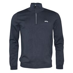 Boss Zallo Logo Half Zip Sweater Dark Bl