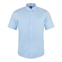 Boss Rash2 Cotton SS Shirt Open Blue