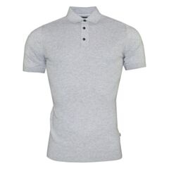 Remus Uomo SS Knit Polo Shirt In Grey