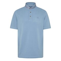 Bugatti Grandad Collar Cont Polo Blue