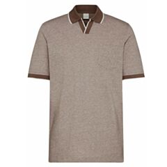 Bugatti Contrast Collar Polo Beige