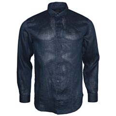 Armani Exchange Linen Shirt Navy