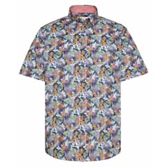 Bugatti Casual Printed Shirt In Blue