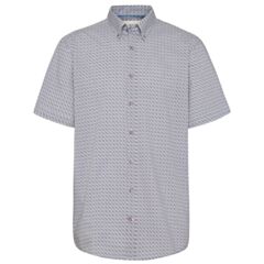 Bugatti Casual SS Printed Shirt In Navy
