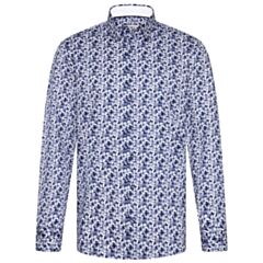 Bugatti LS Printed Shirt In Navy Blue