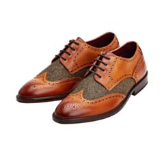 Base London Chaplain Brogue In Twill Mix