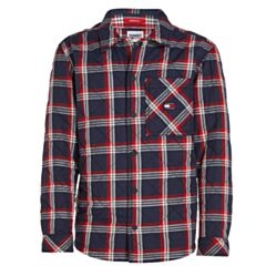 Tommy Jeans Padded Check Overshirt Navy