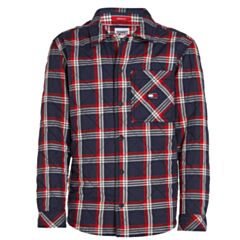 Tommy Jeans Padded Check Overshirt Navy