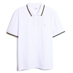 Farah Alvin Tipped Collar Polo White